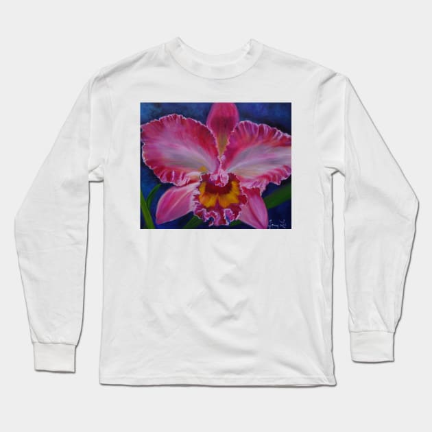 Pink Hawaiian Orchid Long Sleeve T-Shirt by jennyleeandjim